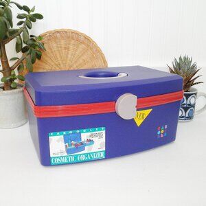 Vintage 1990s CABOODLES Cosmetic Organizer w/ Original Graphic Stickers 2760